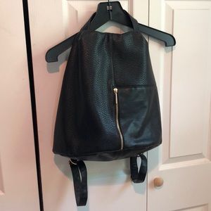 Faux leather backpack